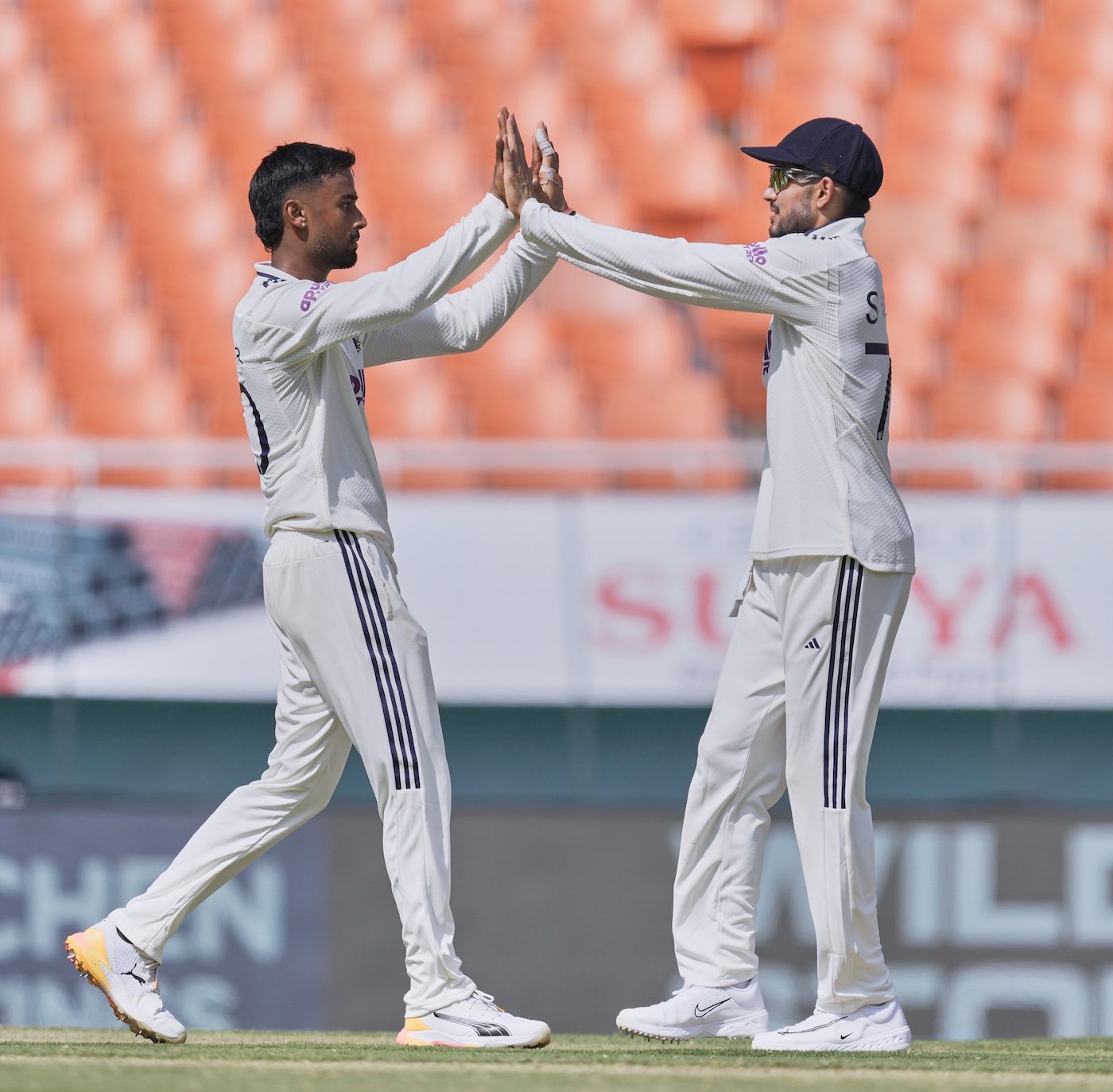 Debutant Suthar takes three after Gill, Rahul centuries lead India to 564