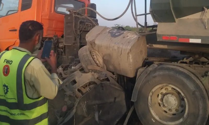 2 cops martyred as speeding dumper collides with parked police van on M9 Motorway