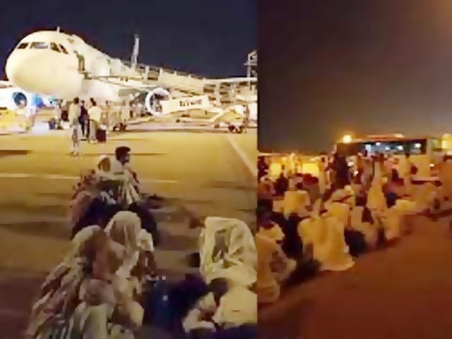 Faulty flight sparks protest at airport