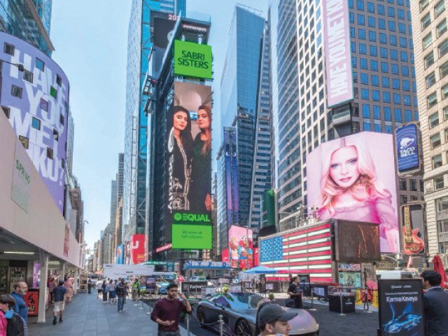 Sabri sisters honoured on Times Square billboard in New York