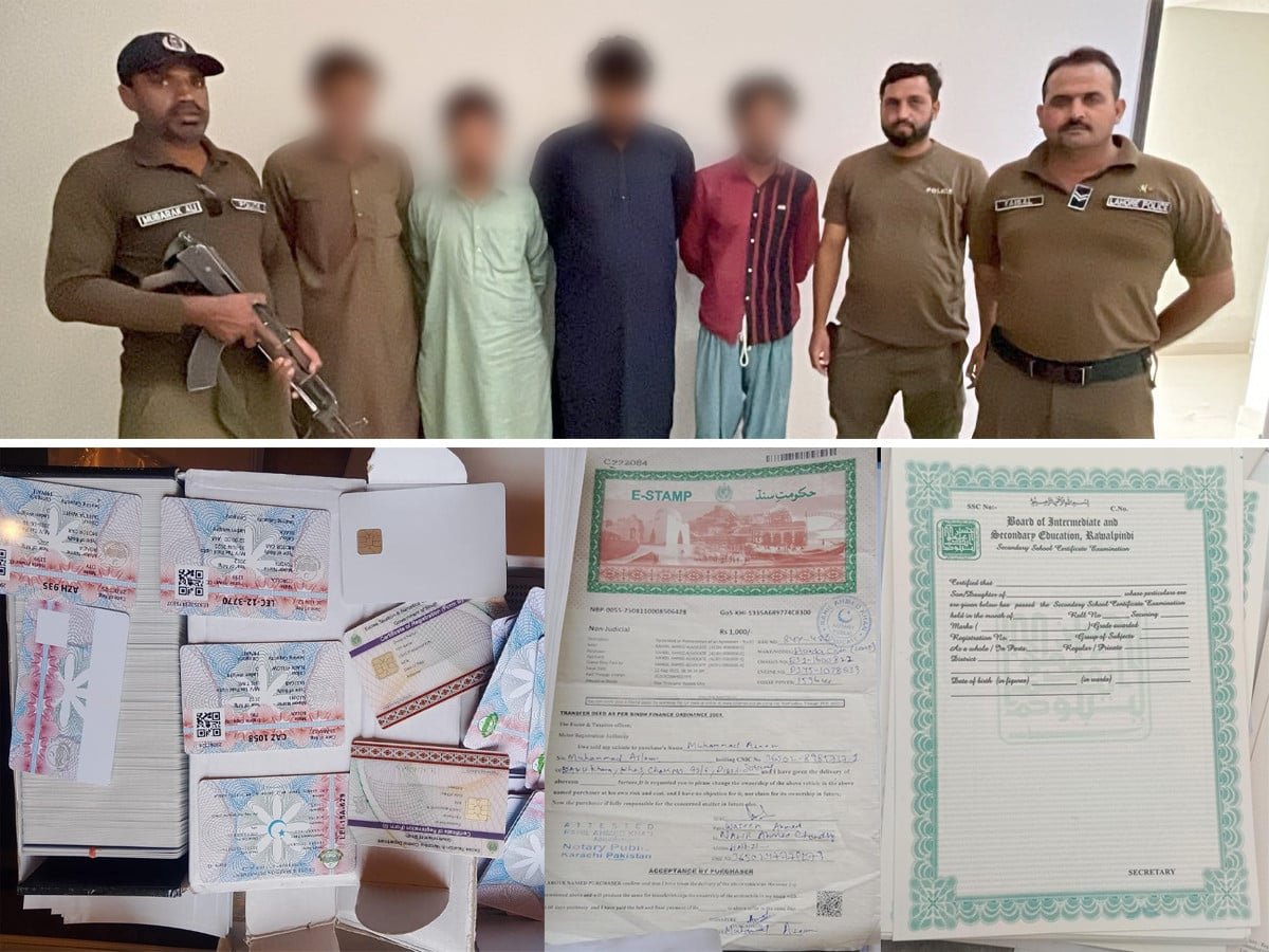 باپ بیٹے سمیت جعلی کرنسی، شناختی کارڈ، ڈگریاں اور سرکاری دستاویزات بنانے والا گروہ پکڑا گیا