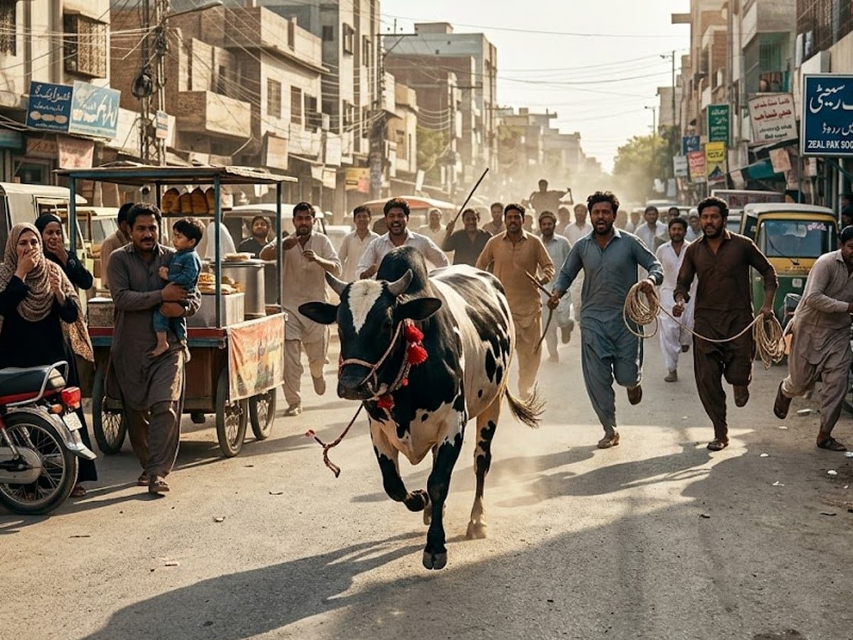 زیل پاک سوسائٹی سے قربانی کا بیل فرار، ویڈیو سوشل میڈیا پر وائرل، تلاش جاری