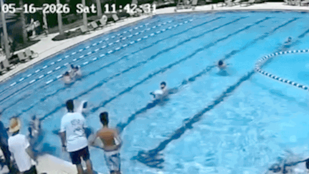 WATCH: ICE officer makes heroic rescue after 6-year-old girl has pool emergency
